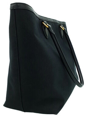 Prada canvas Jacquard black Bag leather Logo Tote